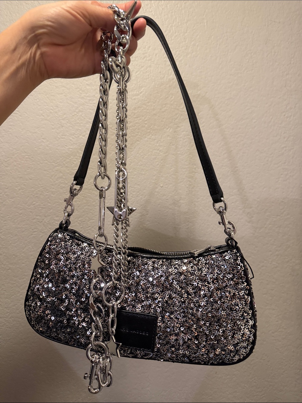 Marc Jacobs Silver Sequin Mini Shoulder Bag - Picture 3 of 4